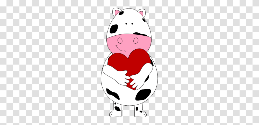 Cow Clipart Valentine, Heart, Cushion, Giant Panda, Wildlife Transparent Png