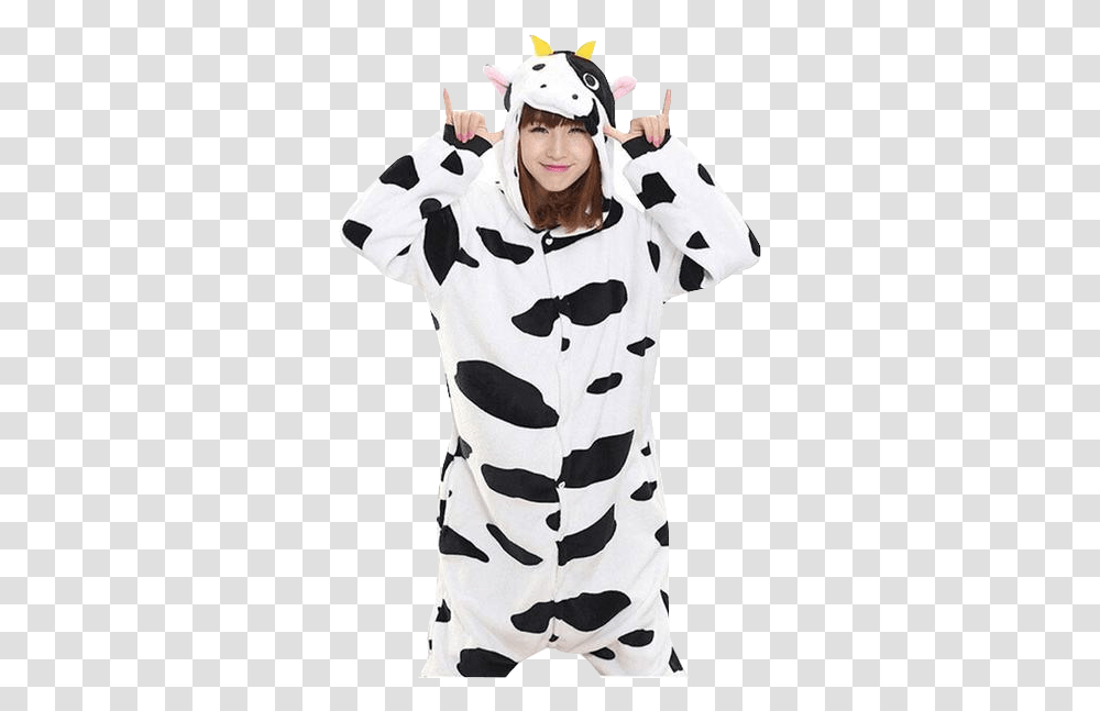Cow Cosplay OnesiesData Rimg LazyData Rimg Halloween Costume, Apparel, Sleeve, Person Transparent Png