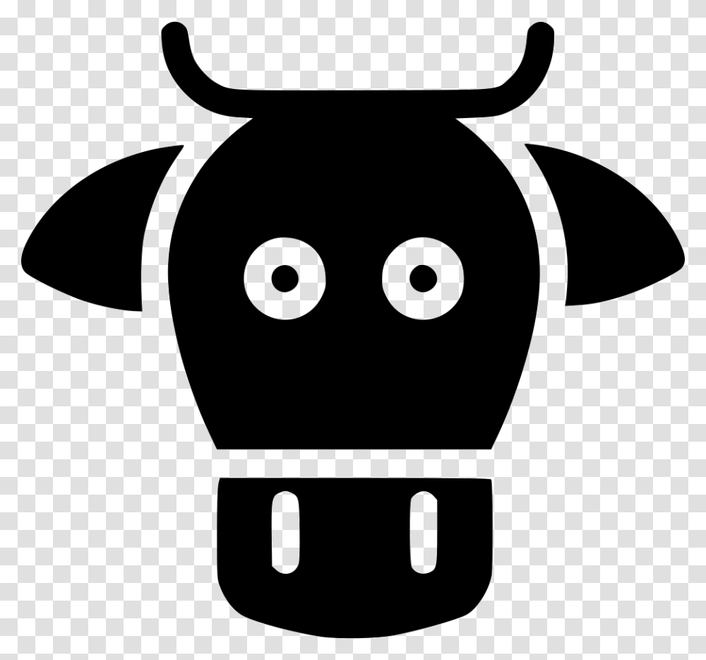 Cow Cow Face Silhouette Front Vector, Stencil, Light, Lightbulb Transparent Png