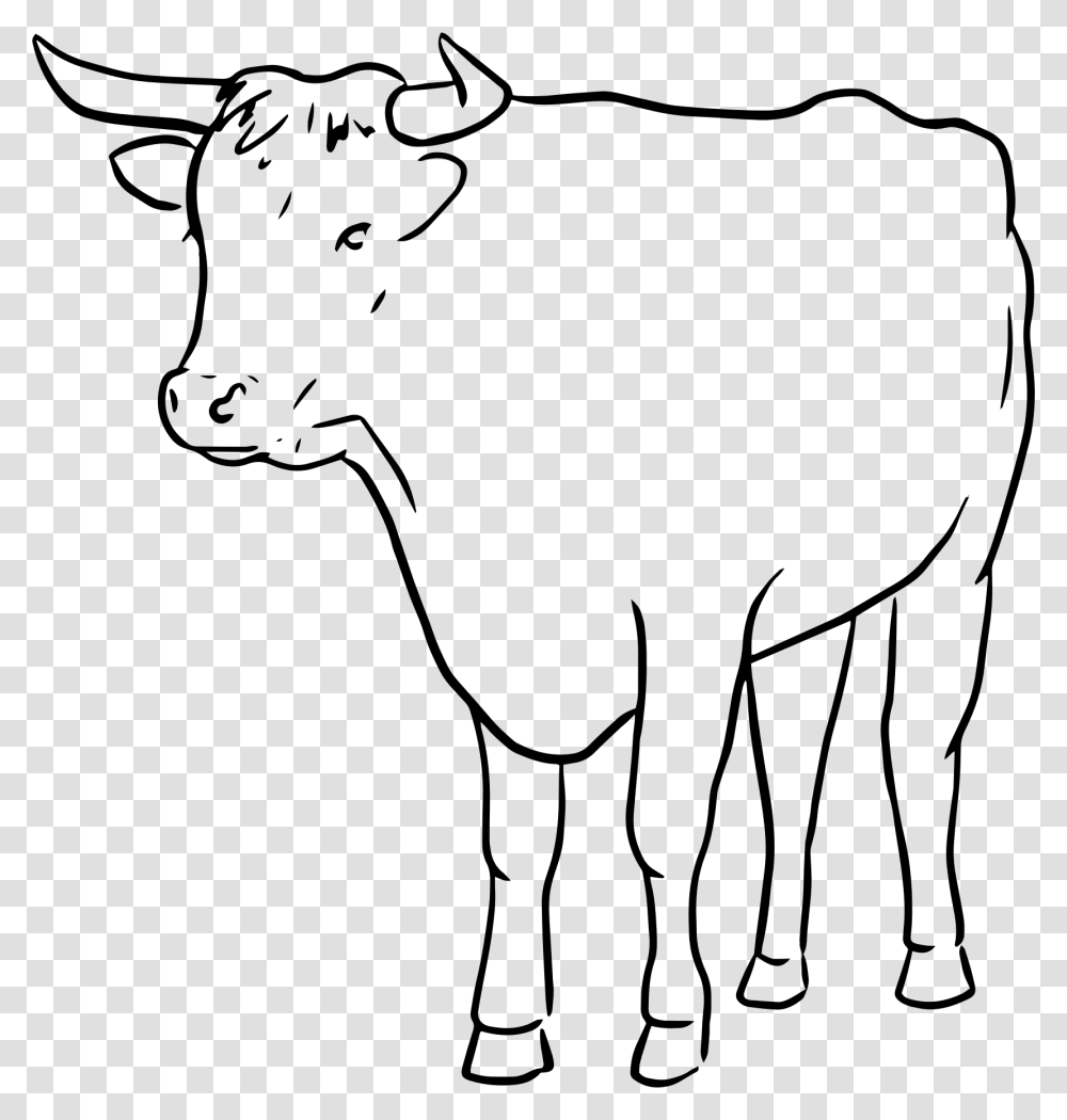 Cow Drawing Artistic Bull And Cow Drawing, Gray, World Of Warcraft Transparent Png