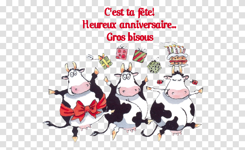 Cow Happy Birthday Gif, Cattle, Mammal, Animal, Snowman Transparent Png