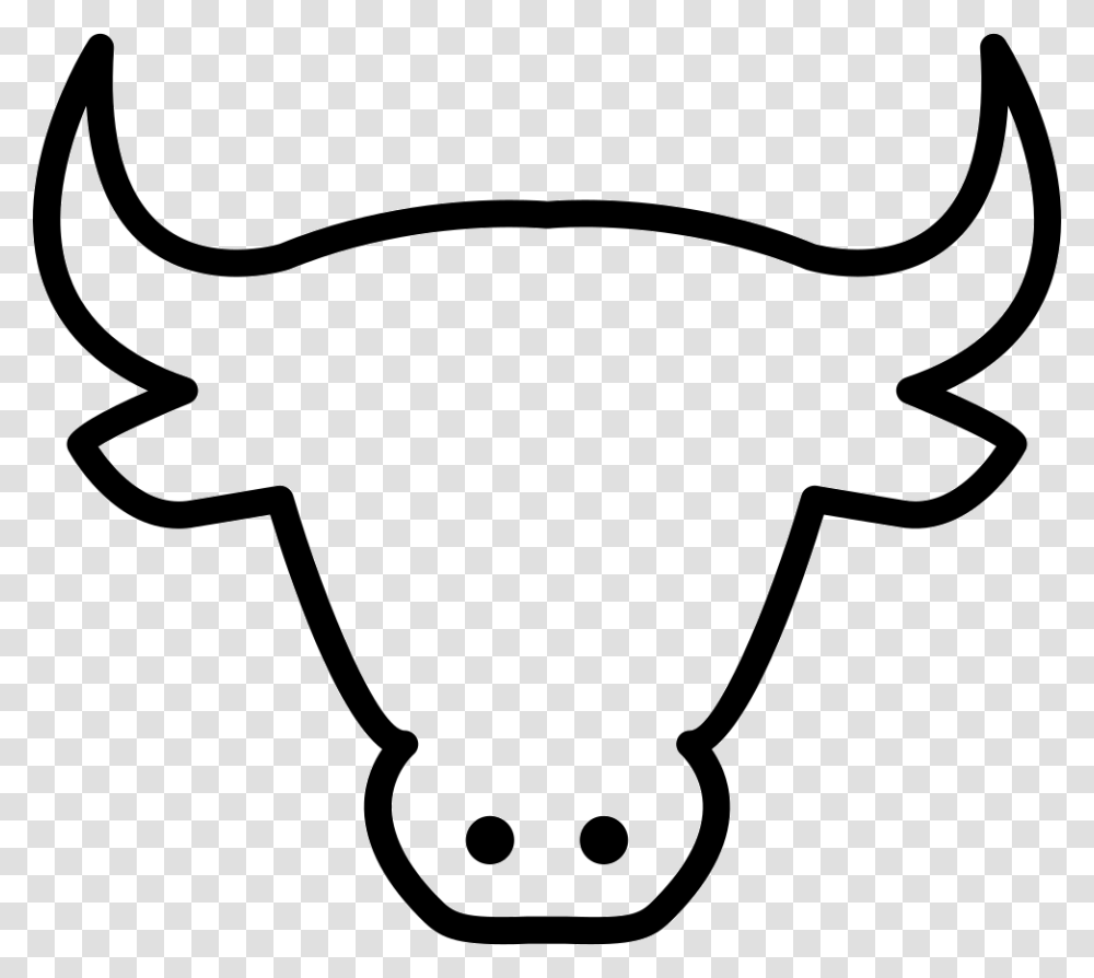 Cow Head Outline Icon Free Download, Antelope, Animal, Silhouette, Stencil Transparent Png