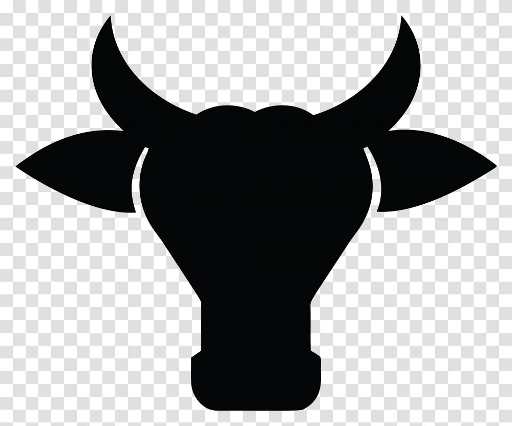 Cow Head Silhouette Cow Head Silhouette, Light, Animal, Cattle, Mammal Transparent Png