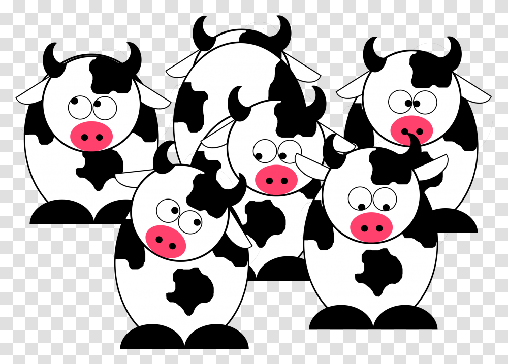 Cow Herd Clipart Herd Of Cattle Cartoon, Stencil, Sunglasses, Accessories, Accessory Transparent Png