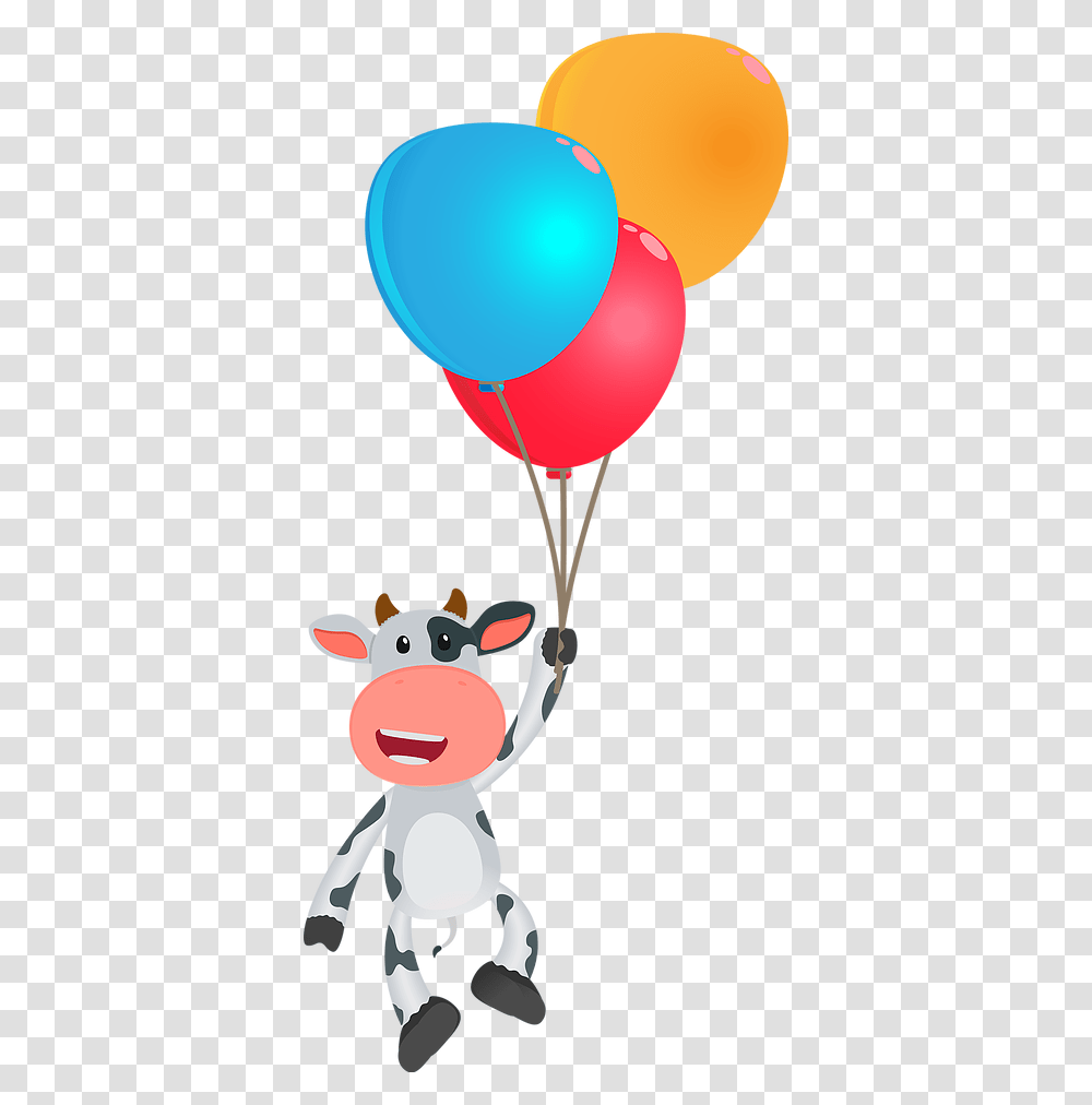 Cow Holding A Balloon, Mammal, Animal, Pig Transparent Png