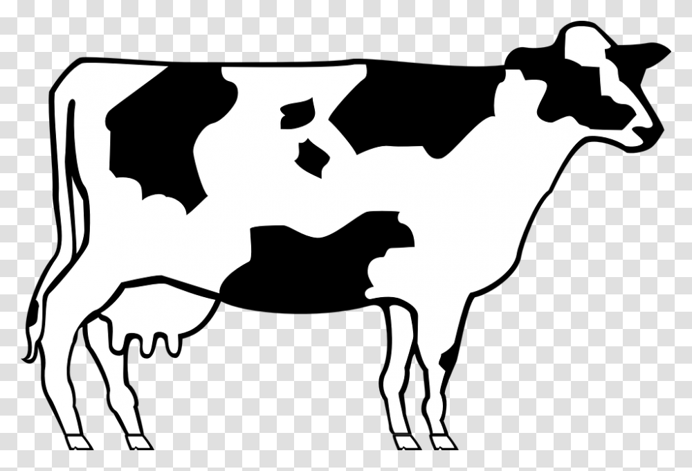 Cow Livestock Cattle Farm Animal Beef Dairy Simple Cow Clip Art, Stencil, Silhouette, Person, Human Transparent Png