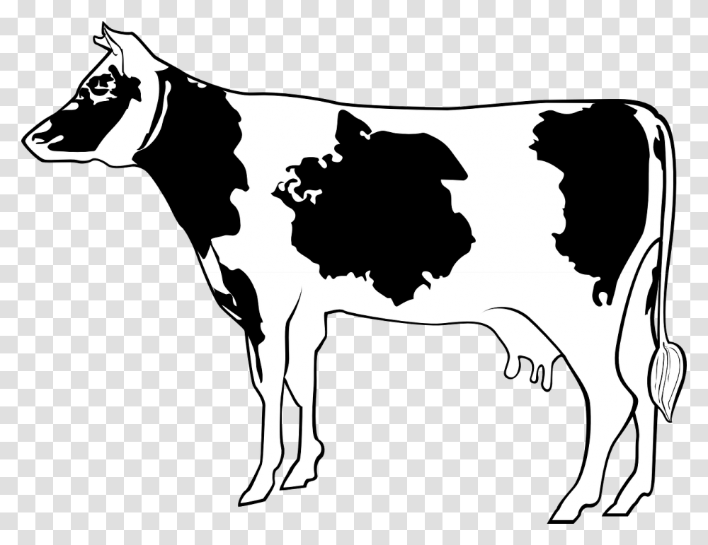 Cow Livestock Cattle Farm Animal Beef Milk Cartoon Cow Side View, Mammal, Dairy Cow, Person, Human Transparent Png