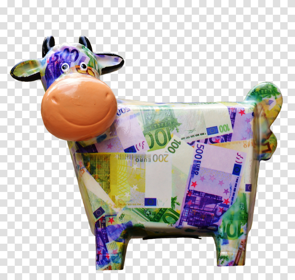 Cow Save Money Piggy Bank Funny Ceramic Bank Cow Bank Note, Toy, Sphere, Figurine Transparent Png