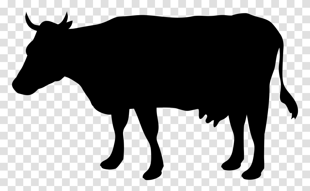 Cow Silhouette Clip Art, Outdoors, Nature, Gray Transparent Png