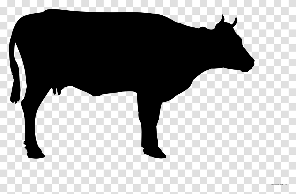 Cow Silhouette Clipart Black And White Cow, Gray, World Of Warcraft Transparent Png