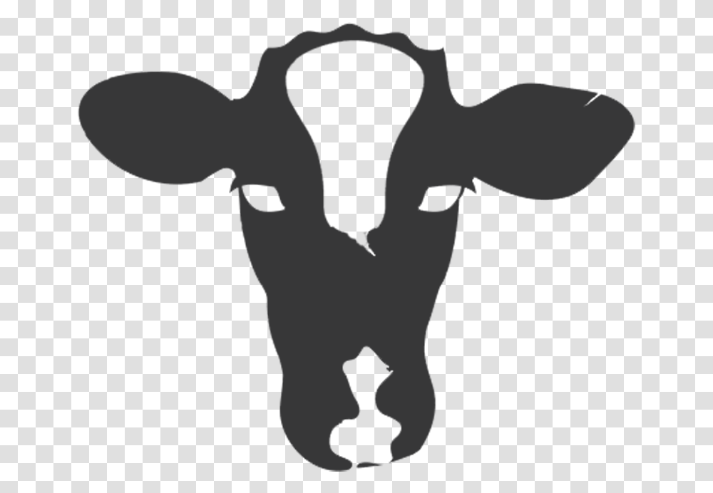 Cow Silhouette Head Cow Face Silhouette, Mammal, Animal, Cattle, Hand Transparent Png