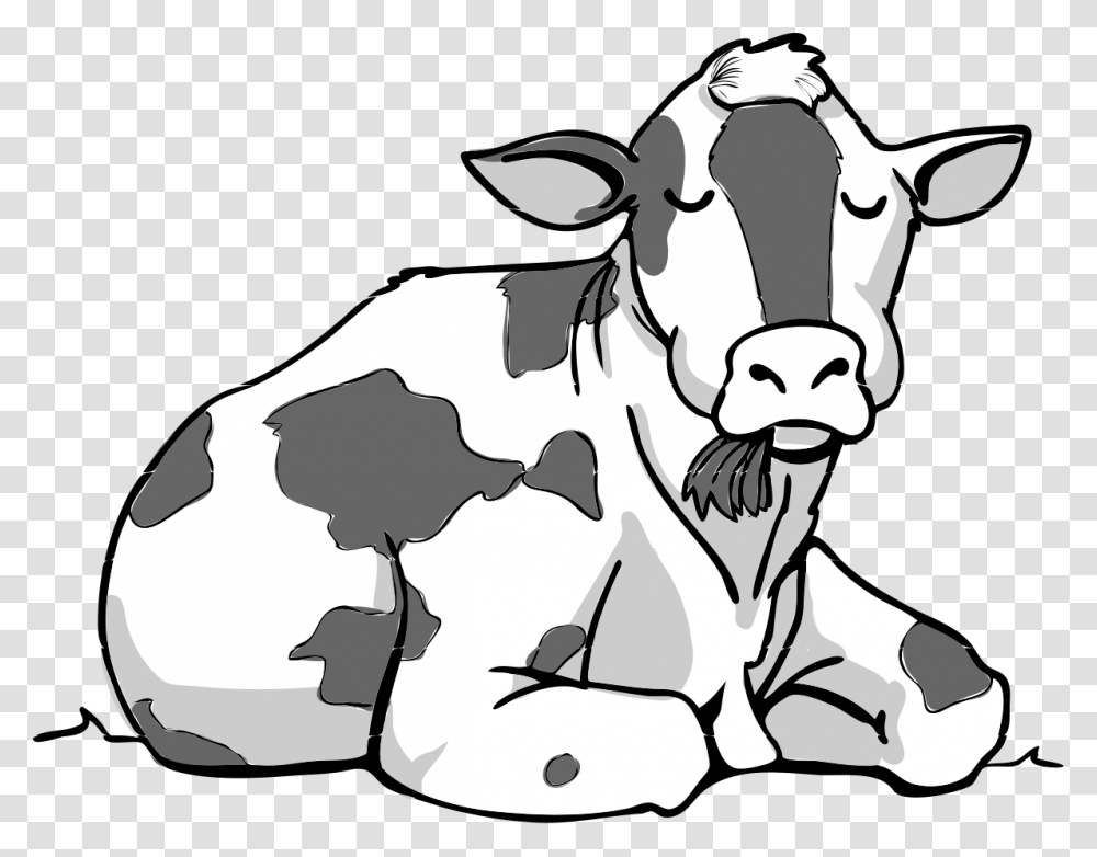 Cow Sitting Down Clipart, Cattle, Mammal, Animal, Dairy Cow Transparent Png