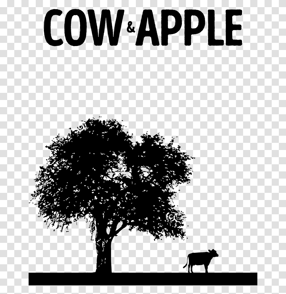 Cow Under Tree Silhouette, Gray, World Of Warcraft Transparent Png