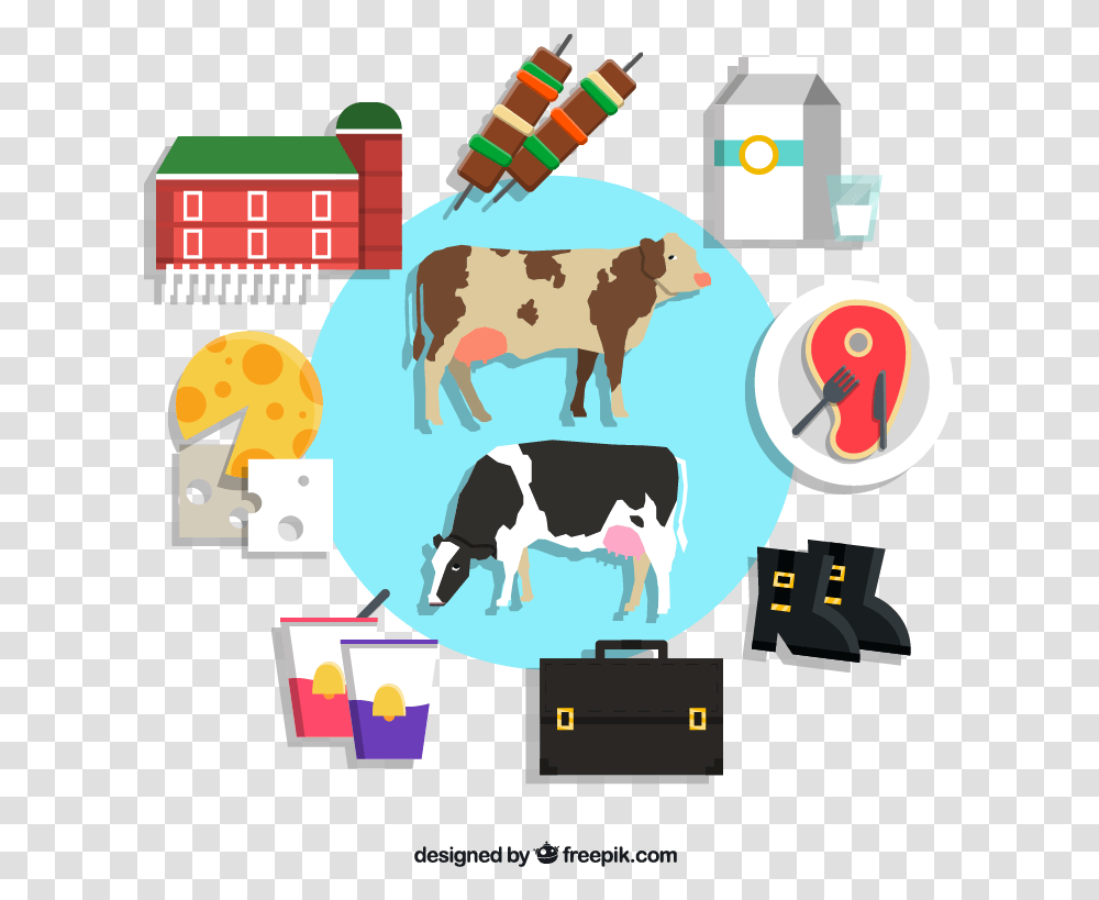 Cow Vector Cow Product Cartoon, Cattle, Mammal, Animal, Dairy Cow Transparent Png