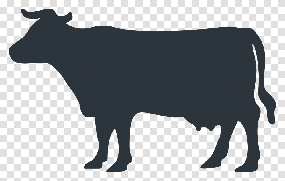 Cow Vector Farm Animal Silhouette, Bull, Mammal, Angus, Cattle Transparent Png