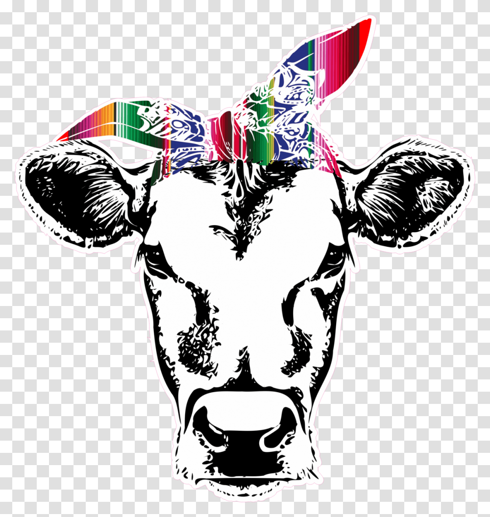 Cow With Bandana, Mammal, Animal, Cattle, Person Transparent Png