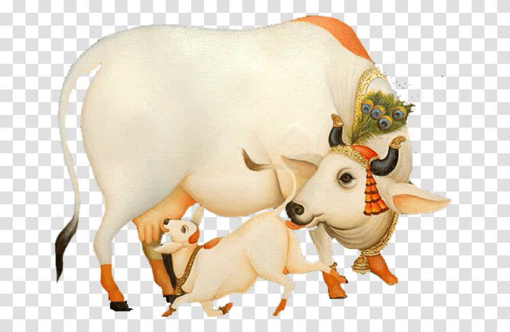 Cow With Krishna, Cattle, Mammal, Animal, Dairy Cow Transparent Png