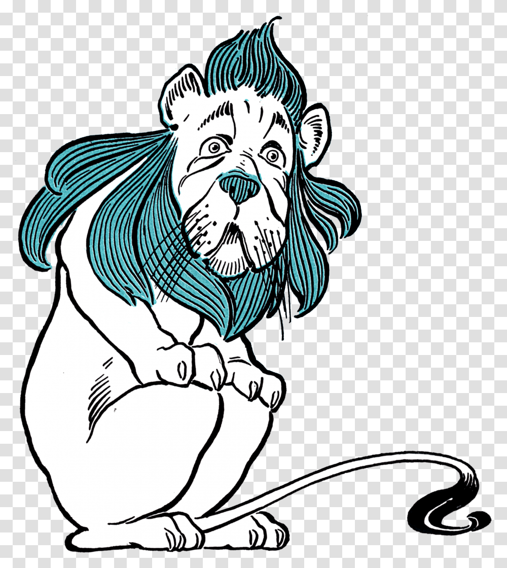 Cowardly Lion Wonderful Wizard Of Oz Lion, Tiger, Mammal, Animal, Drawing Transparent Png