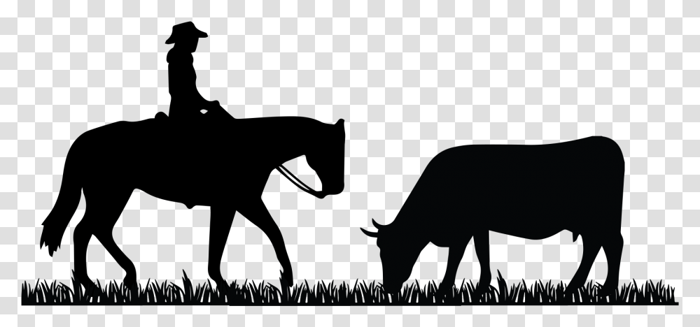 Cowboy And Horse Silhouette Western Horse Silhouette, Mammal, Animal, Wildlife, Aardvark Transparent Png