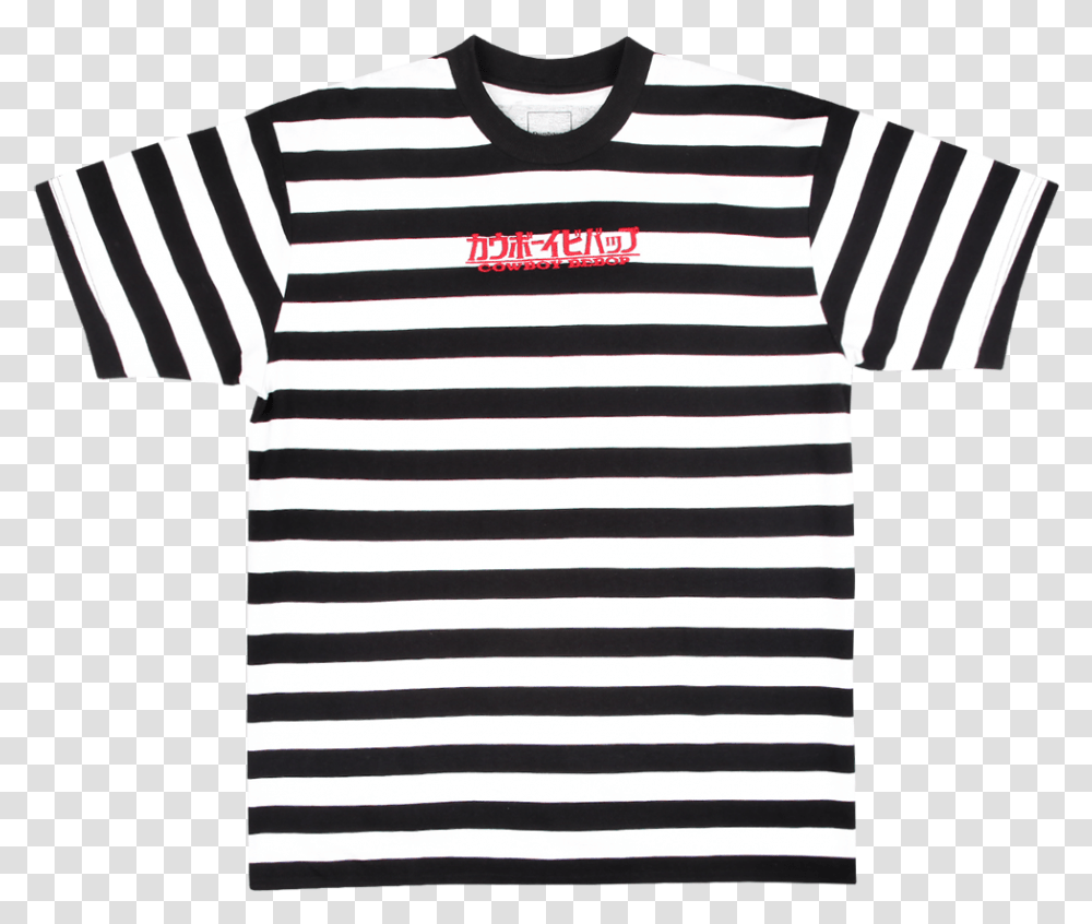 Cowboy Bebop Black And White Stripe Tee Levi's Striped T Shirt, Apparel, T-Shirt, Jersey Transparent Png