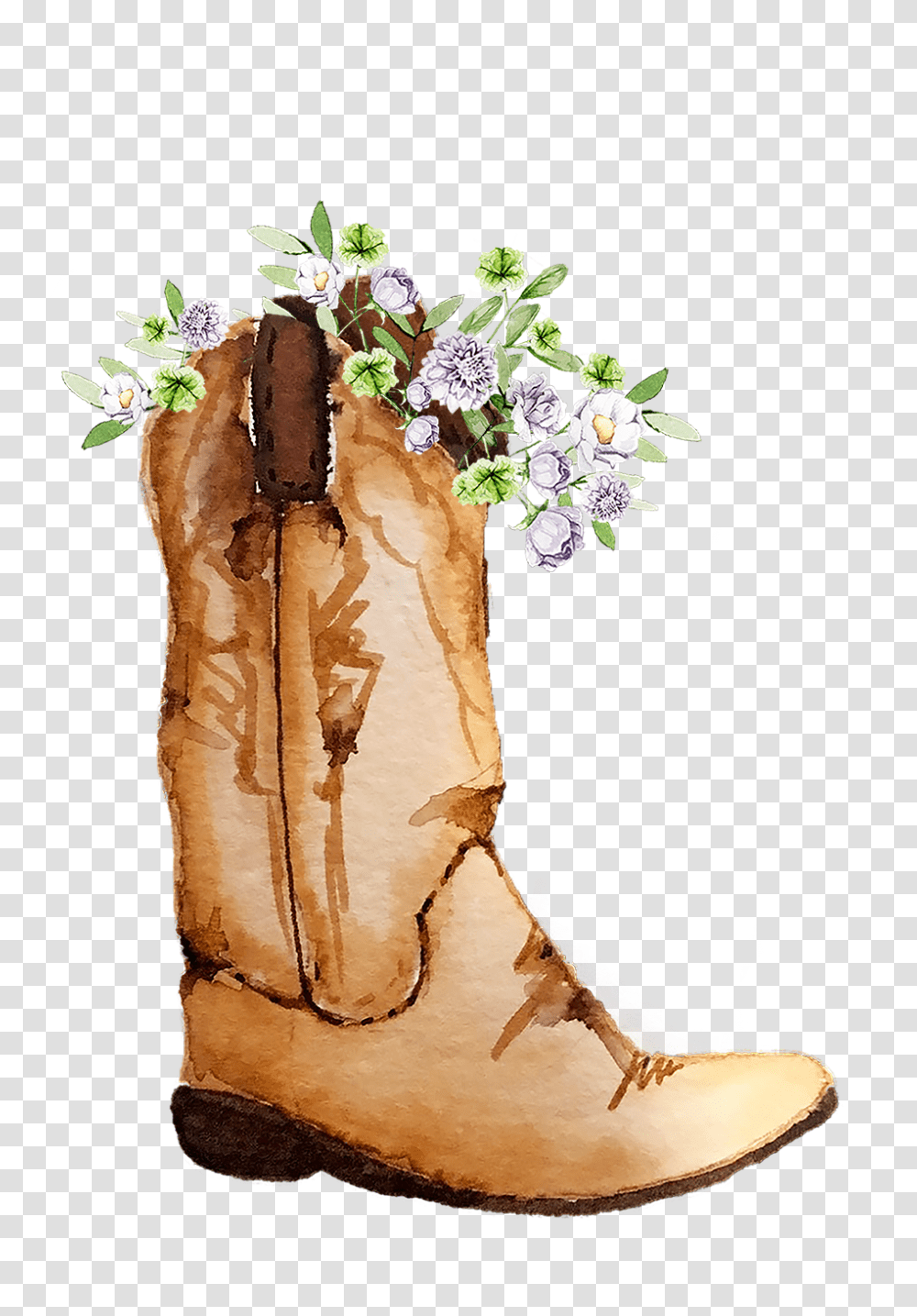 Cowboy Boot Cowgirl Boots With Flowers Clipart, Graphics, Clothing, Floral Design, Pattern Transparent Png