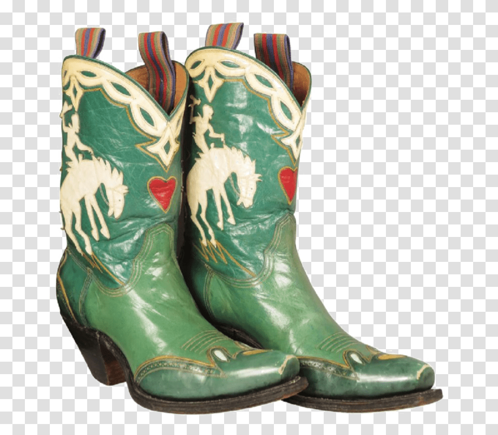 Cowboy Boot High Quality Image Green Vintage Cowboy Boots, Apparel, Footwear, Shoe Transparent Png