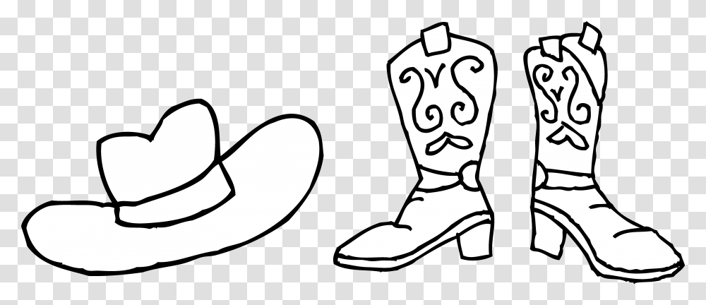 Cowboy Boots Clipart Free Download Clip Art On Cowboy Boot Clipart Black And White, Apparel, Footwear, Face Transparent Png