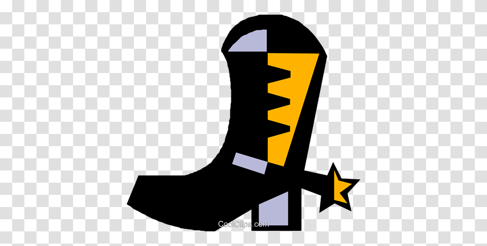 Cowboy Boots With Spurs Royalty Free Vector Clip Art Illustration, Apparel, Footwear, Label Transparent Png