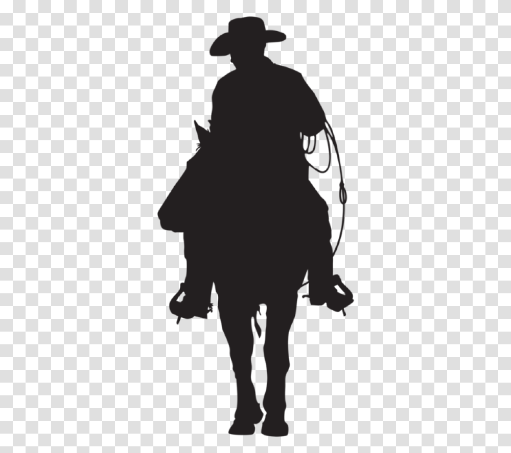 Cowboy Clipart Black And White Cowboy, Silhouette, Person, Stencil Transparent Png