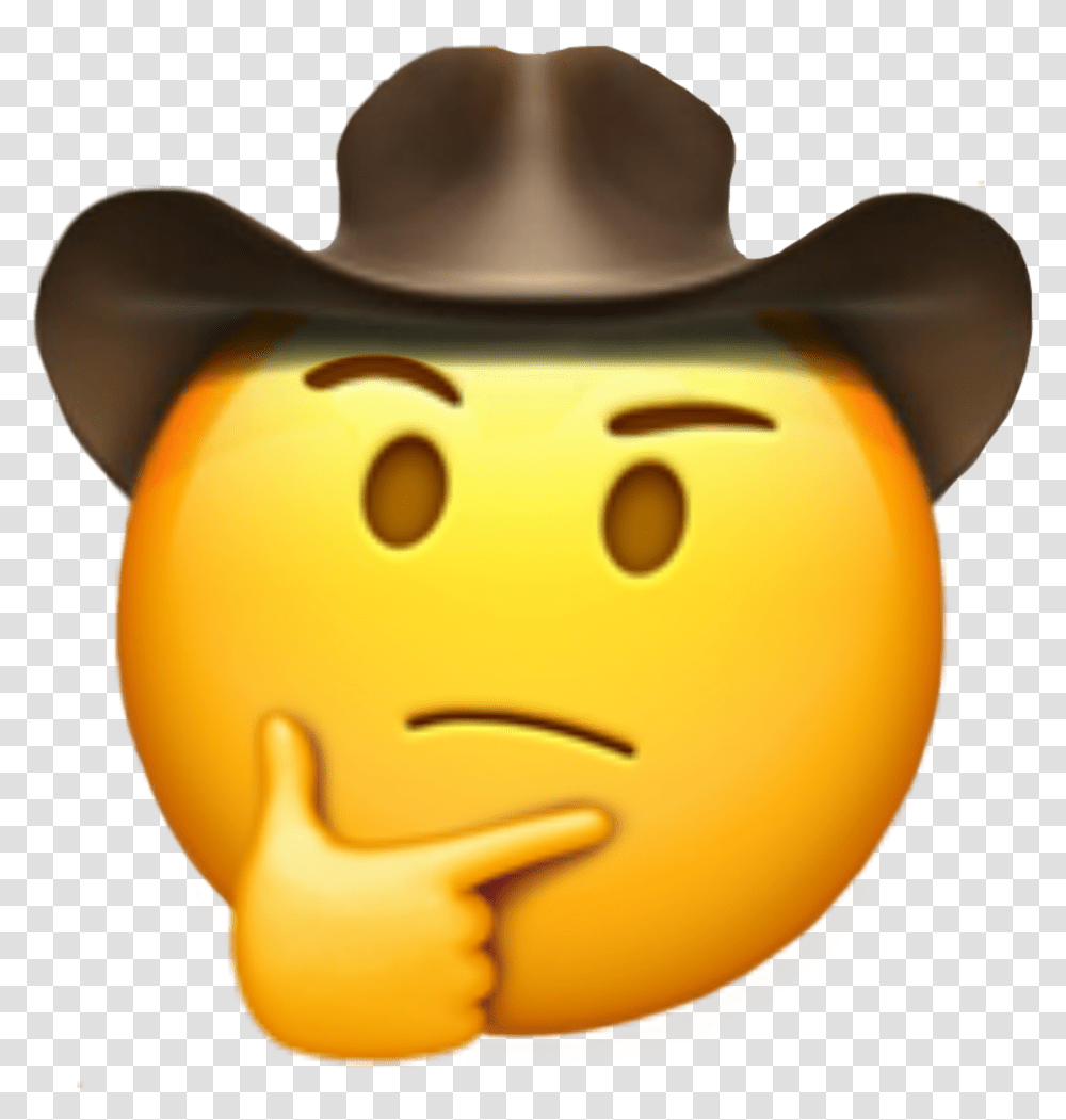 Cowboy Cowboyemoji Hmm Hmmm Hmmemoji Emoji Emojis Sad Cowboy Emoji, Apparel, Snowman, Winter Transparent Png
