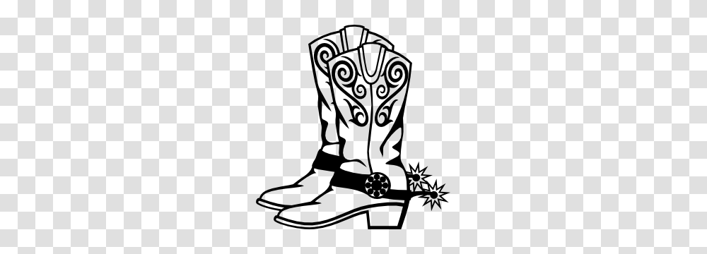Cowboy Cowgirl Boots With Swirls And Spurs Sticker, Apparel, Footwear, Cowboy Boot Transparent Png