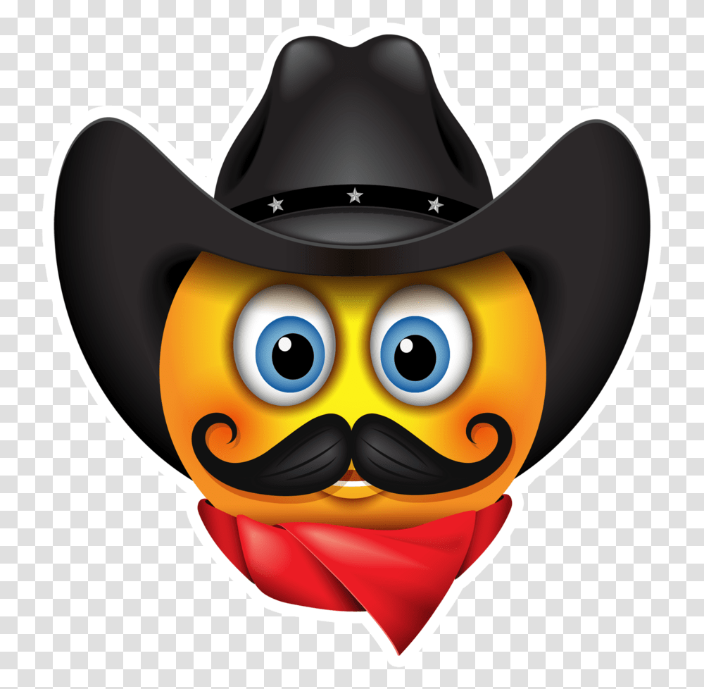 Cowboy Emoji Emoticon Western Emoji Cowboy, Apparel, Cowboy Hat Transparent Png
