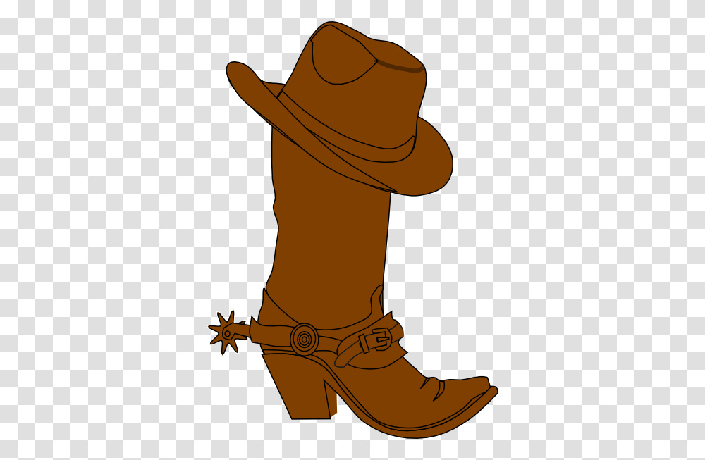 Cowboy Hat And Boot Clip Art, Apparel, Footwear, Riding Boot Transparent Png