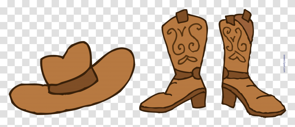 Cowboy Hat And Boots Clip Art, Apparel, Cowboy Boot, Footwear Transparent Png