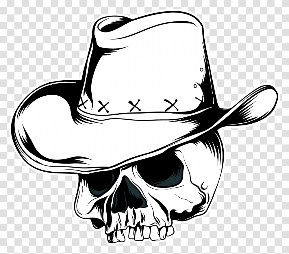 Cowboy Hat Vector Graphics Skull Clip Art Skull With A Cowboy Hat Clipart, Apparel, Baseball Cap Transparent Png