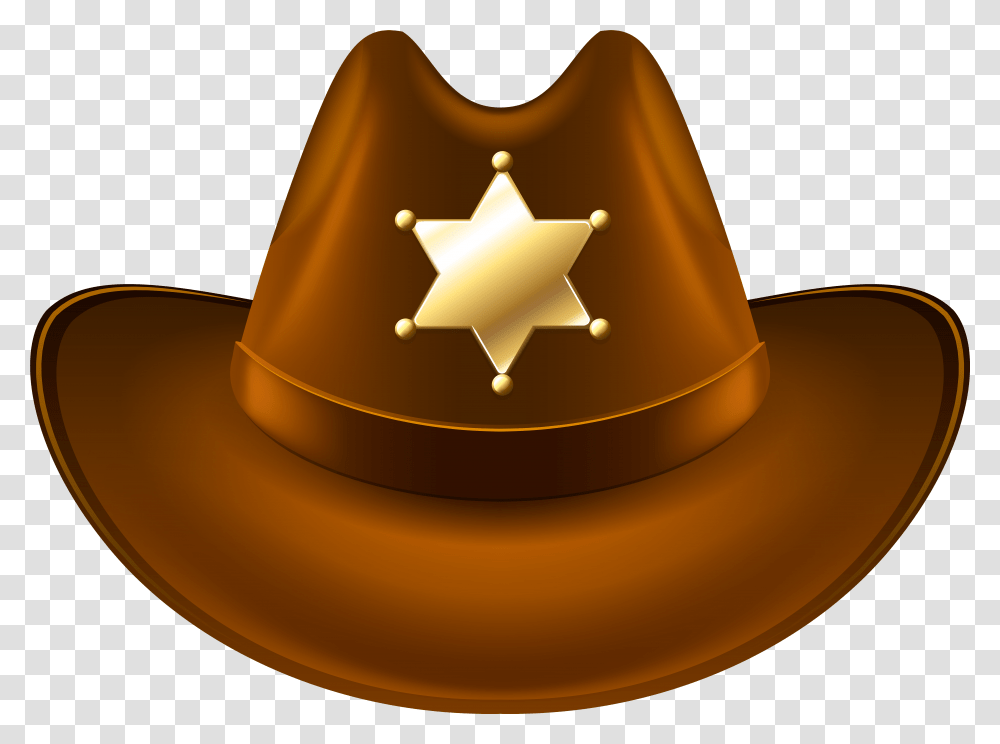 Cowboy Hat With Sheriff Badge Clip Background Cowboy Hat Clipart, Apparel, Lamp, Birthday Cake Transparent Png