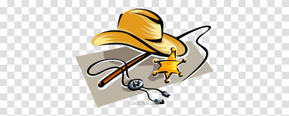 Cowboy Hat With Sheriff Badge Royalty Free Vector Clip Art, Apparel, Outdoors, Helmet Transparent Png