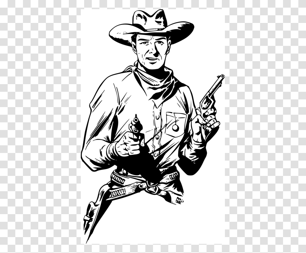 Cowboy In Comic Ad, Person, Human, Hat Transparent Png