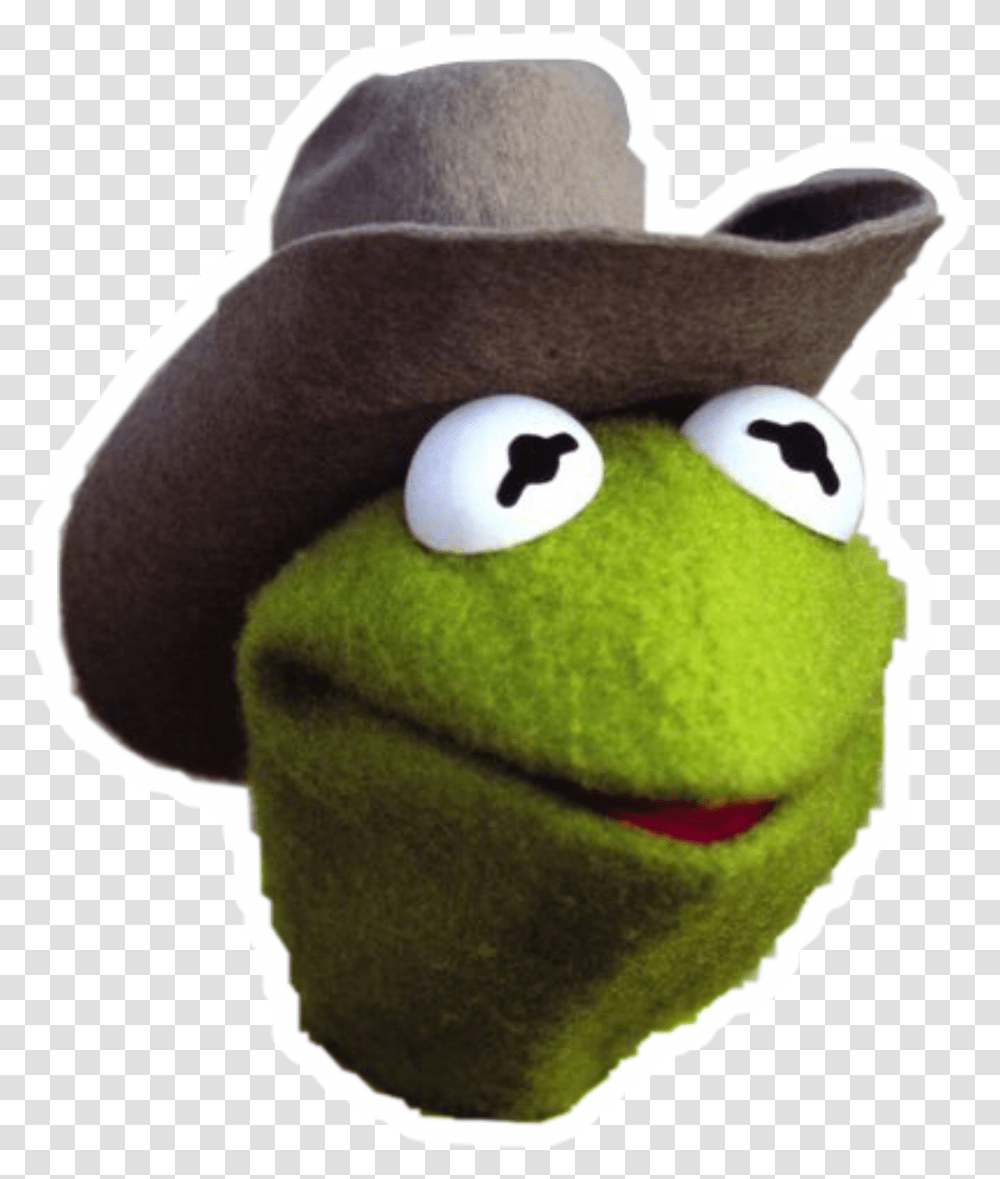 Cowboy Kermit Meme Lol Sticker Overlay Overlays Kermit The Frog Cowboy, Clothing, Apparel, Plush, Toy Transparent Png