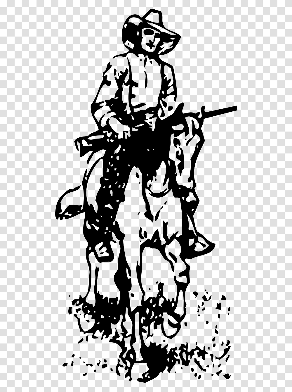 Cowboy On Horse Gun Clipart, Gray, World Of Warcraft Transparent Png