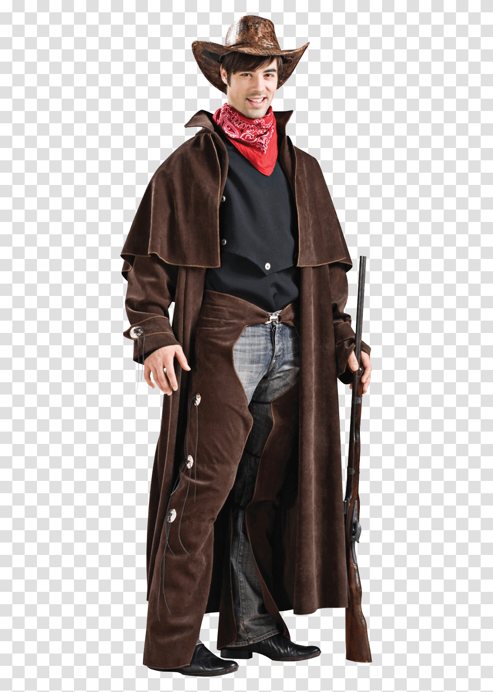 Cowboy, Person, Apparel, Overcoat Transparent Png