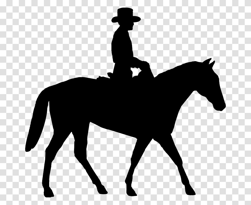 Cowboy, Person, Silhouette, Horse, Mammal Transparent Png