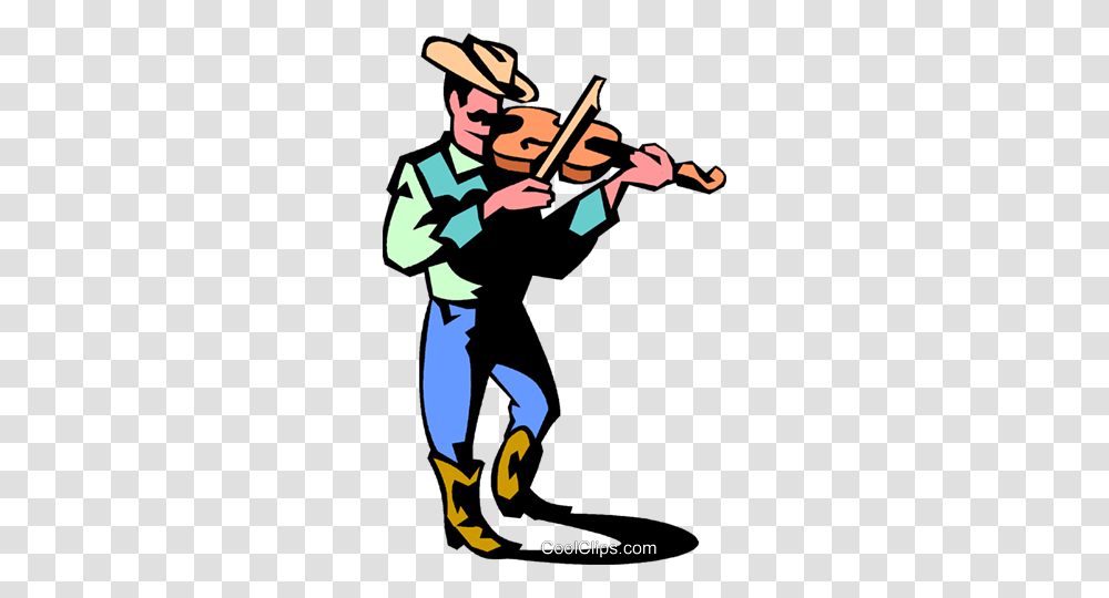 Cowboy Playing The Fiddle Royalty Free Vector Clip Art, Person, Human, Poster, Advertisement Transparent Png