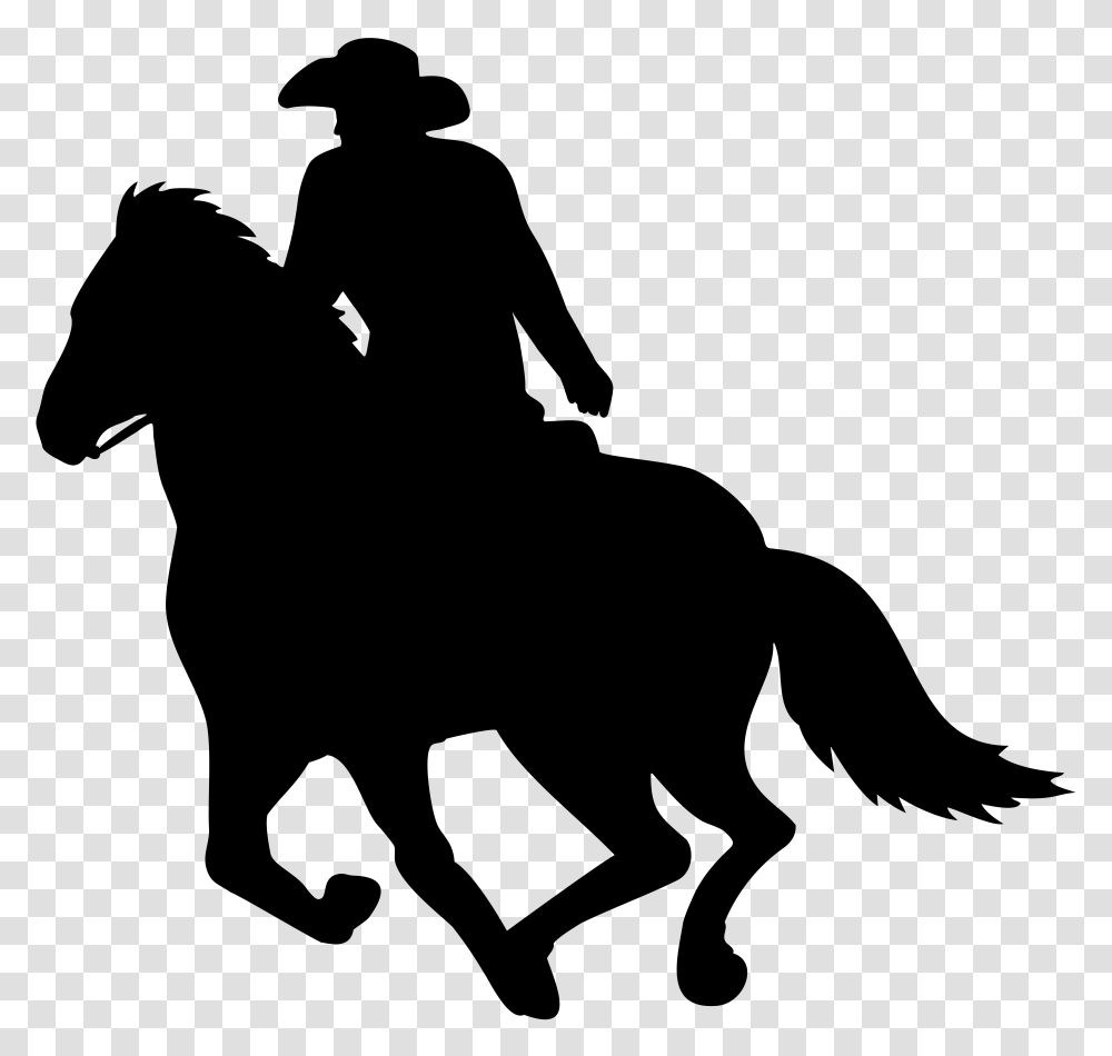Cowboy Rider Silhouette Clip, Alphabet, Cross Transparent Png