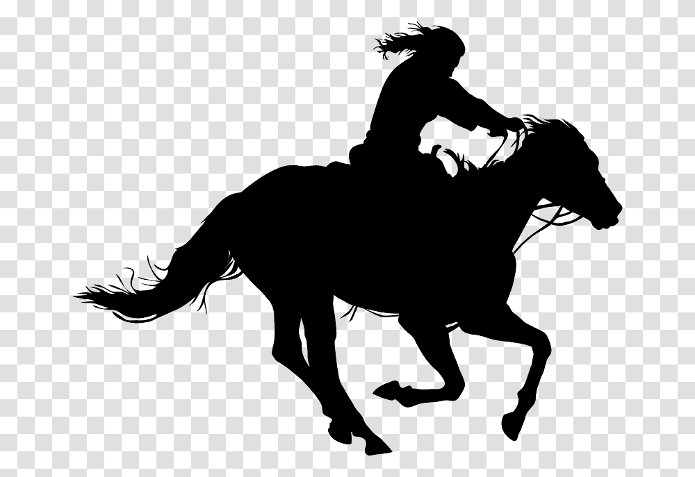Cowboy Riding Horse Silhouette, Gray, World Of Warcraft Transparent Png