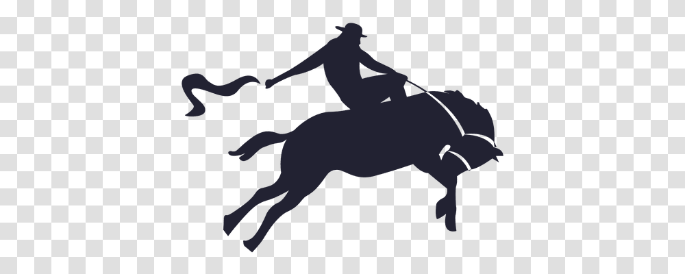Cowboy Rodeo Silhouette, Mammal, Animal, Wildlife, Leisure Activities Transparent Png