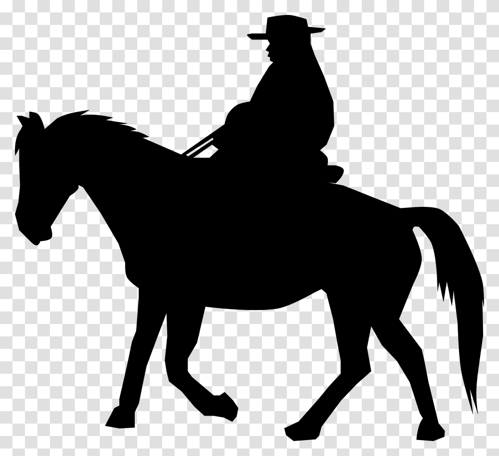Cowboy Silhouette Clip Art Cowboy On Horse, Gray, World Of Warcraft Transparent Png