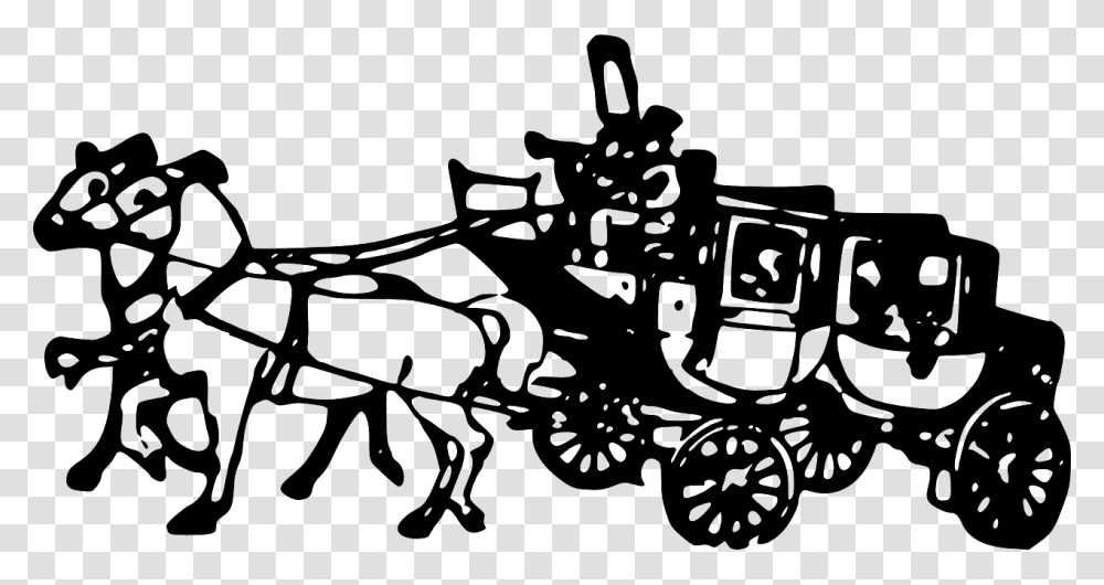 Cowboy Stagecoach Clipart, Vehicle, Transportation, Horse Cart, Wagon Transparent Png