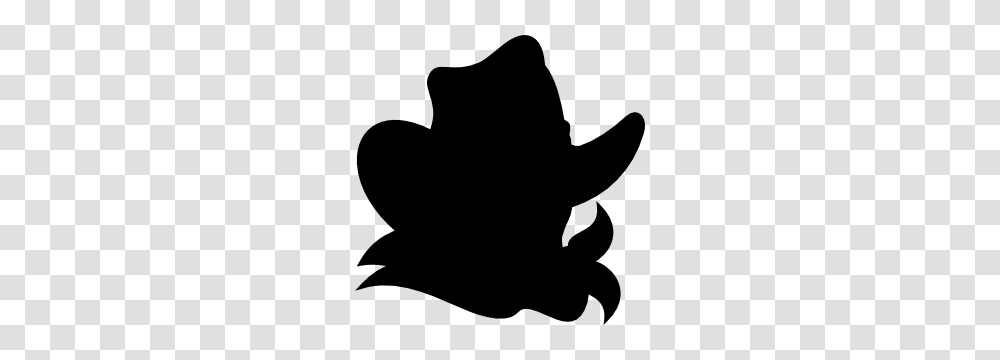 Cowboy With Bandana Sticker, Silhouette, Stencil, Leaf, Plant Transparent Png