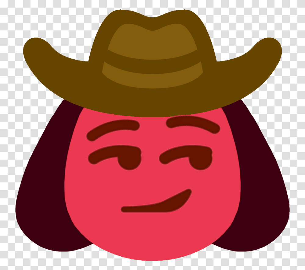Cowboyruby Discord Emoji Steven Universe Emoji, Clothing, Apparel, Cowboy Hat, Sun Hat Transparent Png